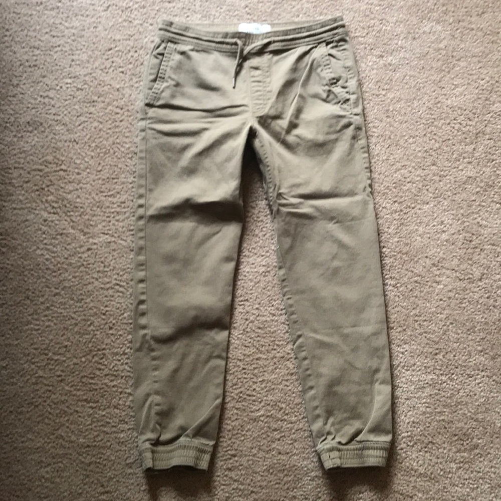 Abercrombie kids tan joggers